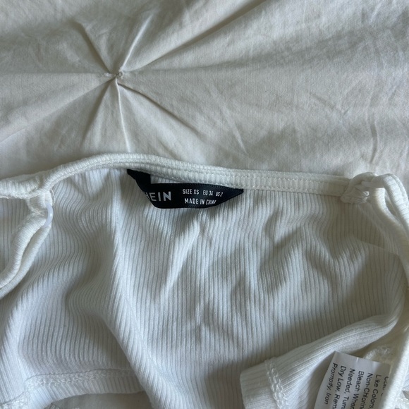 Shein White Ribbed Crop Top - Picture 3 of 3